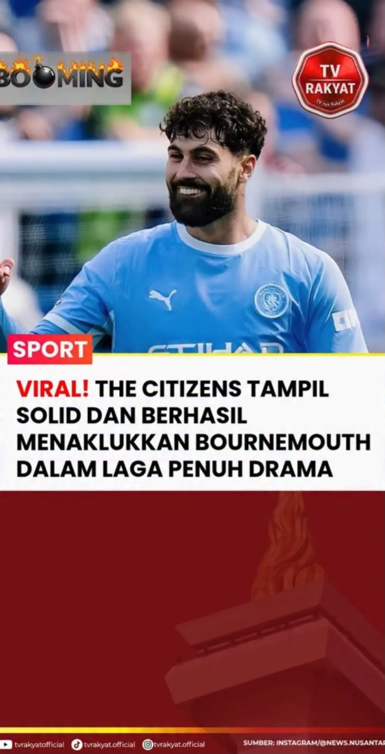 Viral! The Citizens Tampil Solid dan Berhasil Menaklukkan Bournemouth Dalam Laga Penuh Drama — Olahraga